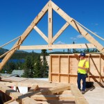 Timber Frame Lodge 1 - First Truss Up