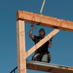 Barn Raising - Setting the Ridge Beam